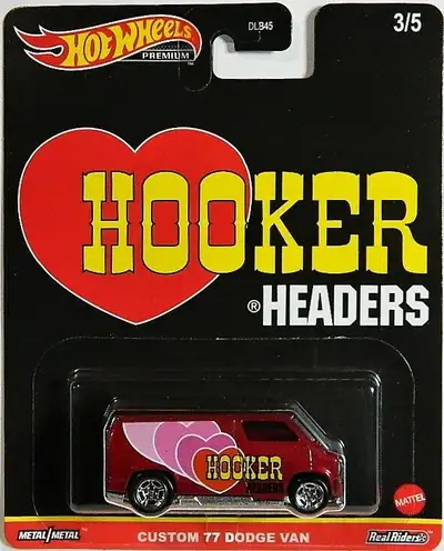 Hot Wheels Premium 1/64 scale Custom '77 Dodge Van Hooker Headers diecast new sealed, $15. Pickup in...