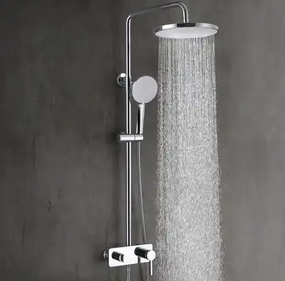 Polish Chrome 44.8" Height Adjustable Complete Shower System, View more