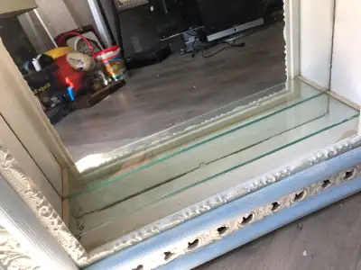 Antique Shelf Wood Carved Heavy Hanging Cabinet Shabby Chic Hang, View more