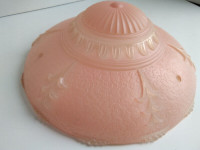 REDUCED Vintage Pink Pressed Glass Hanging Ceiling Light Shade