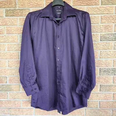 Bellissimo Men's Long Sleeve Dress Shirt Purple Size 16.5R 32/33, View more