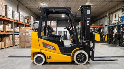 Capacity: 5500lb Mast: 3 Stage FFL, 189" Lift Height, 87” Overall Lowered Height Attachments: 48" Fo...