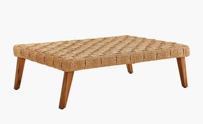 Solid Wood/Wicker Coffee Table (Indoor/Outdoor), View more