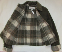 Genuine Suede and Plaid Coat - Small - NEW!