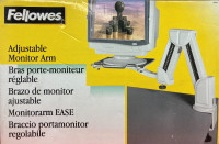 (NEW) Fellowes 91705 Adjustable Monitor Arm