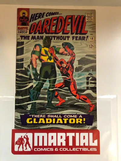 Daredevil comic book issue 18 featuring the first appearance of The Gladiator! Approx 5.0 raw grade...