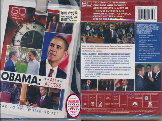 Road To The White House-Obama 60 Minutes All Access DVD-2009 in CDs, DVDs & Blu-ray in City of Toronto