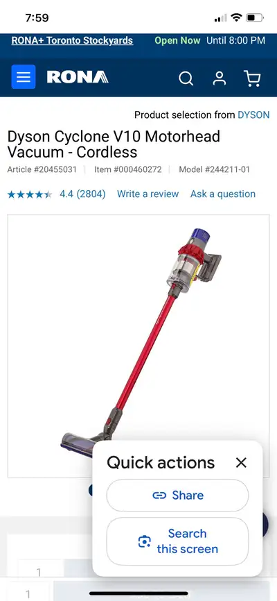 Dyson Cyclone V10 Motorhead Cordless Vacuum