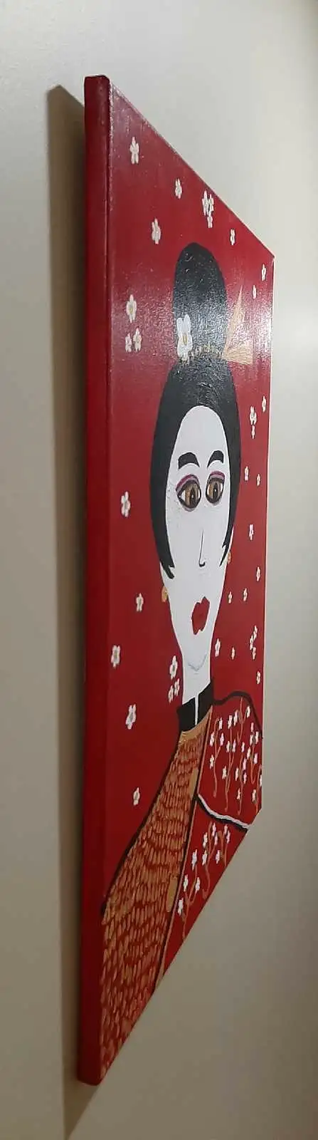 Madame Geisha-Artist painting,24"x18" Newly painted.63347537790465124