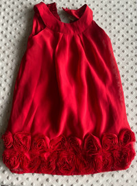 4t red rose dress