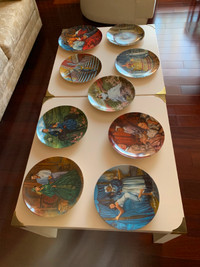 9 Gone With The Wind Collectors Plates Plus 2 Plate Display Rack