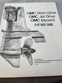 VINTAGE OMC STERN,JET AND INBOARD FLAT RATE GUIDE #M01554