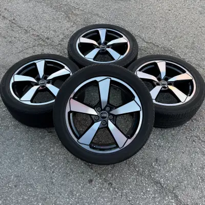 20" Audi SQ5 Original (2023) Audi Sport Bi-Color Black Rims and Continental Cross Contact LX Sport A...