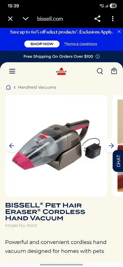 Pet Hair Eraser® Cordless Hand Vacuum | 94V5C, View more