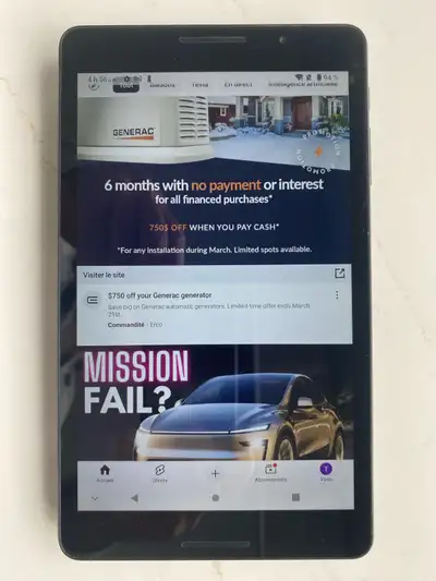 Modèle : ZTE Grand X View 4 K87CA Processeur : Processeur Quad-Core Qualcomm 215 à 1,3 GHz Écran : É...