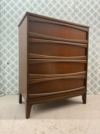 (Free Delivery) Mid Century Walnut Dresser • Commode MCM