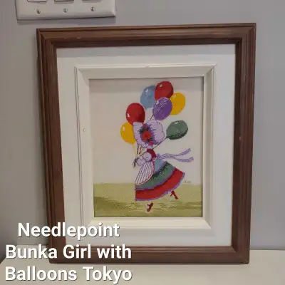 Needlepoint Bunka Girl with Balloons Tokyo - $45 - in Orleans ON, View more