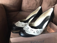 Nine West Leather Black and White high heels Size 6.5