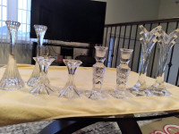 4 PAIRS  OF CANDLE HOLDERS CRISTAL