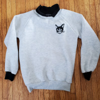 Gray cat sweat shirt