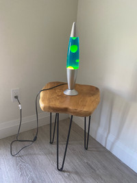 Side Table or Night Stand with Lava Lamp