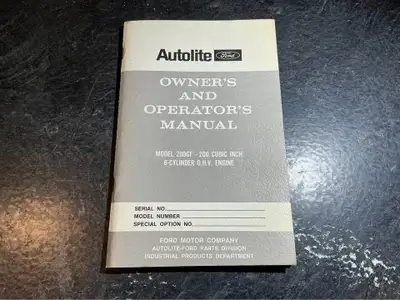 Ford Model 200GF 200 cu in Industrial Engine Maintenance Manual, View more