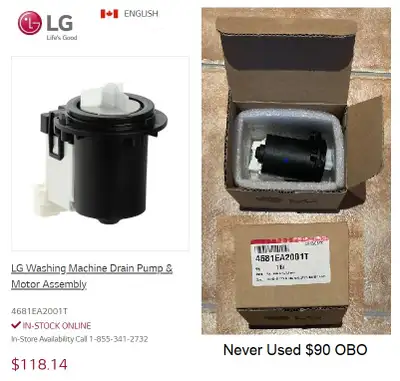 LG Washer Drain Pump & Drain Hose New, View more