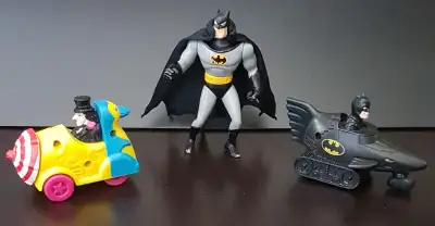 Figurines Batman et Pingouin vintage 1990, 4 pouces, comme neuves, maison sans fumée