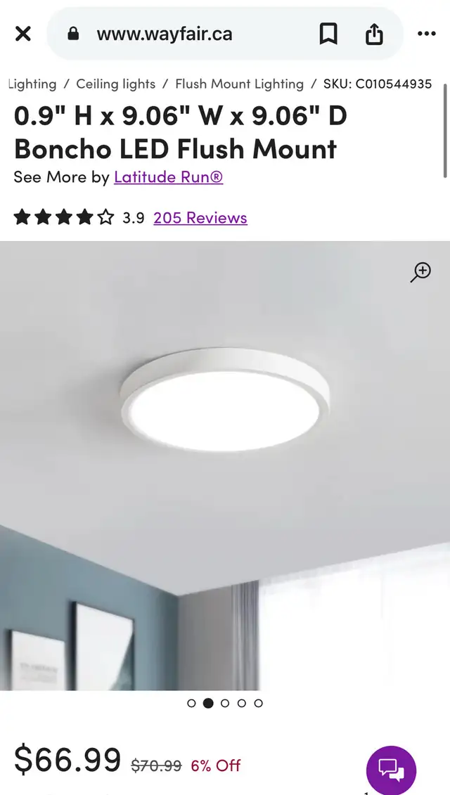 Boncho LED Flush Mount Light in Indoor Lighting & Fans in Hamilton - Image 3