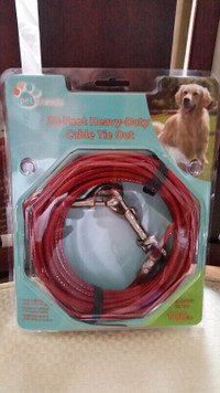 DOG CHAIN 15 FOOT HEAVY-DUTY CABLE TIE OUT FOR DOGS UP TO 150 PD