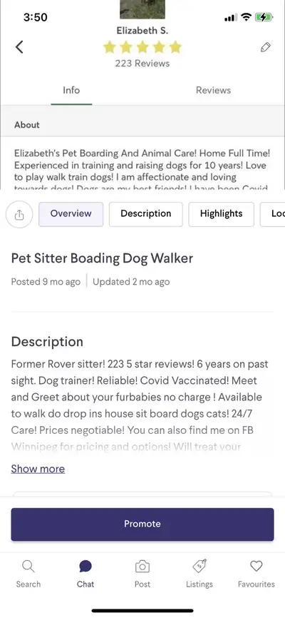 Exspereinced Mature Reliable Pet Sitter! House Sits Boarding Drop Ins & Dog walking Available!