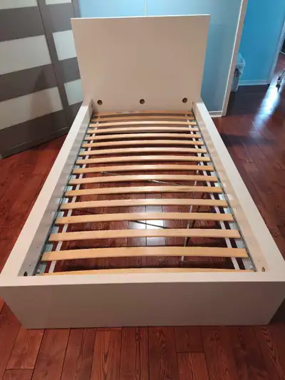 Ikea Malm White Twin Bed Frame with Free mattress , View more
