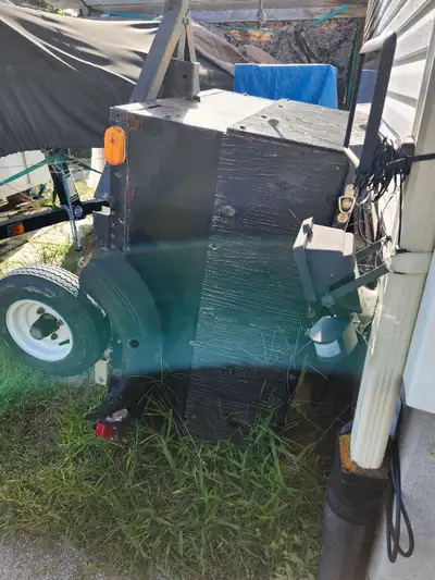 small road trailer with paper