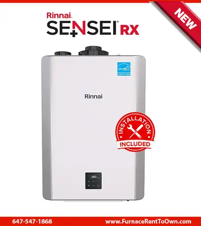 Rinnai RX Tankless Water Heater - Receive 12 Months No Payment!, View more