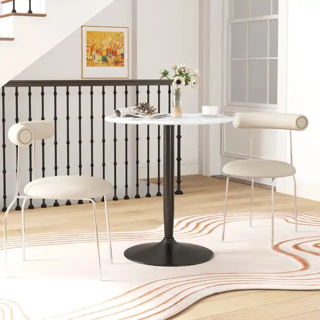 Modern Kitchen Table for 2 People, Round Dining Table with Steel in Dining Tables & Sets in Markham / York Region - Image 6