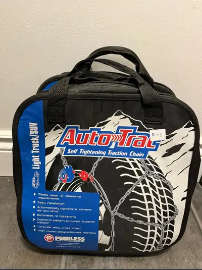 autotrac self tightening traction chain for light truck / SUV Set of 2 bags as on my pics. Stored at...