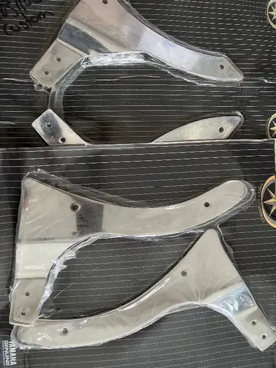 New Yamaha Genuine Parts V Star 1100 Custom STR5EL411000 chrome backrest side arm brackets also xvs...