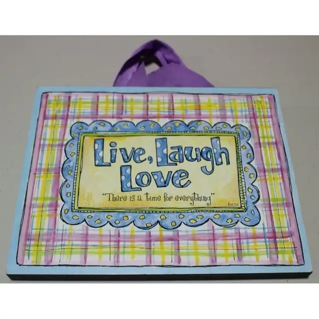 Live Laugh Love Wood Wall Art Sign 9 x 7 in Home Décor & Accents in Kitchener / Waterloo - Image 2
