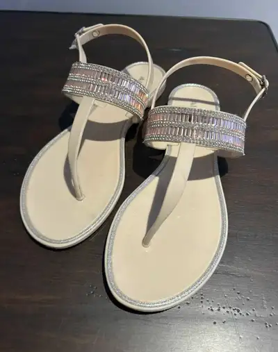 Aldo, plastic sandals, with rhinestones size 8.5., View more