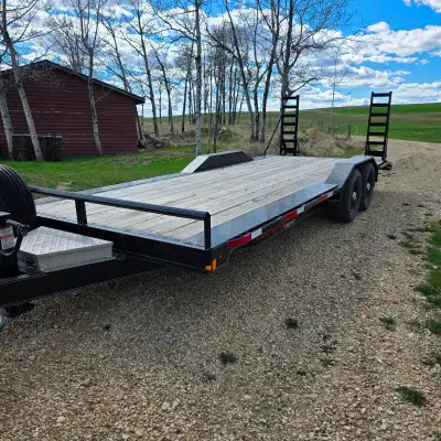 2021 Double A 83" x 22 FT Equipment Trailer with tool box. Lightly used might have 1,500 to 2,000 km...