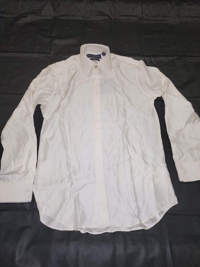 ***LOUIS VUITTON SILK OFF WHITE MONOGRAM DRESS SHIRT SIZE 48EU** in Men's in Markham / York Region