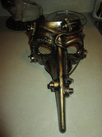 Hard Plastic Brass Colored Steampunk Mask