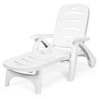 Outdoor Reclining Chaise Lounge Chair Lawn Folding Beach Patio W