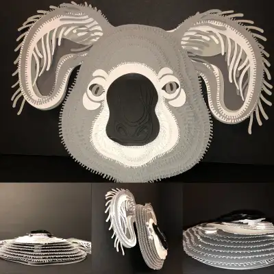 14x9x3 Koala 3D Layered Popup Head Wall Mount, View more