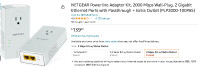 Netgear powerline adapter w extra outlet and outlet and PLP2000