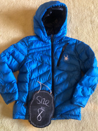 Spyder ThermaWeb Xt Insulated BLUE Puffer Hooded Winter JACKET B