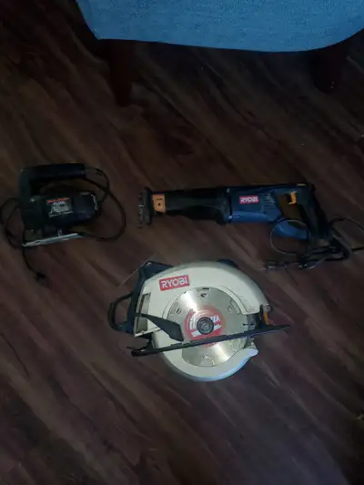 Black & Decker Jigsaw, Ryobi circular saw, Ryobi Sawzall, View more
