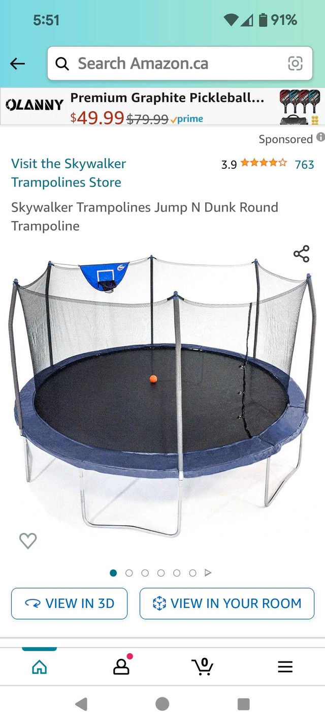 NEW-skywalker trampoline with basketball hoop. in Other in Hamilton - Image 3