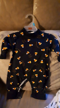 Candy corn trick or treat onesie