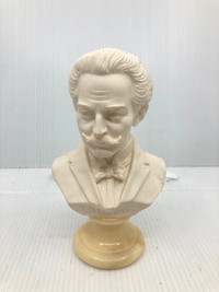 Statue buste statuette Johann Strauss marbre et résine 6"